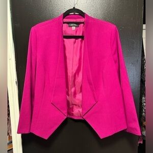Nine West Size 12 Pink Blazer Suit Jacket Formal Business Casual Cute Cut